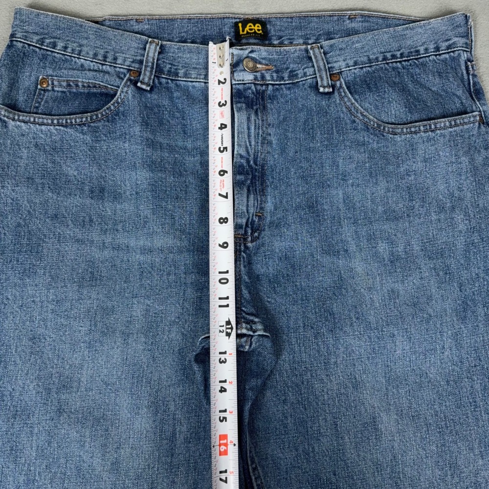 Lee Jeans Mens 40x30 Regular Fit Blue Denim Straight Leg Cotton Casual Work - Picture 10 of 10